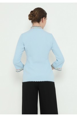 Lyne Halim Blouse Kebaya Bordir, Light Blue 3336